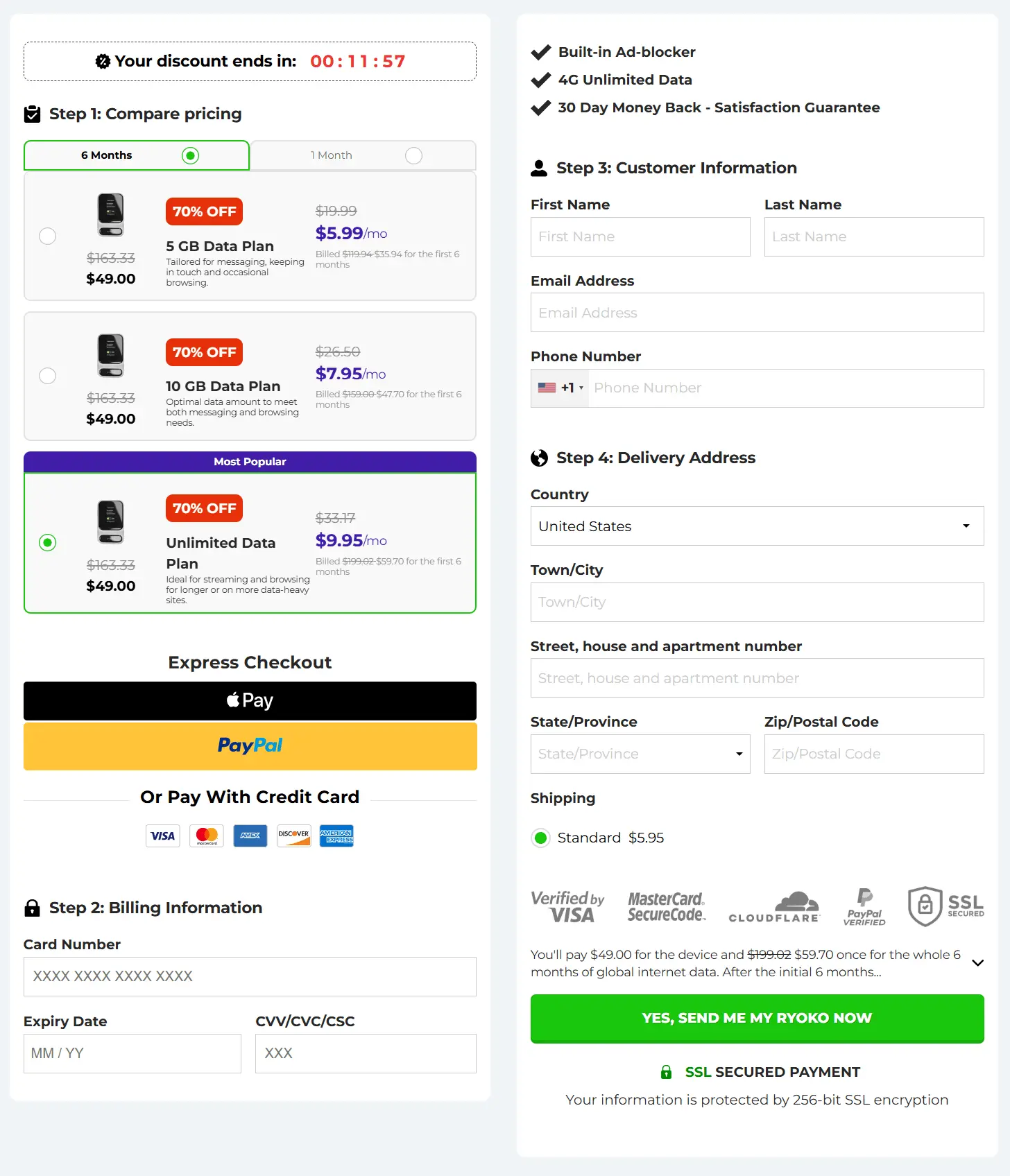 ProstaThrive checkout page